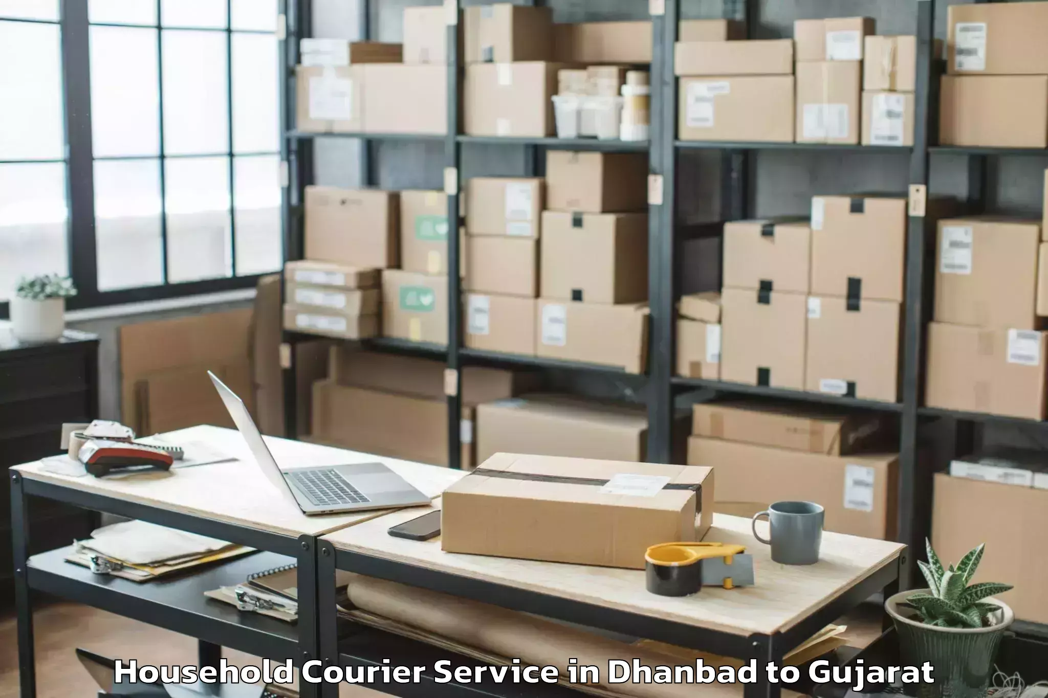 Hassle-Free Dhanbad to Vadali Household Courier